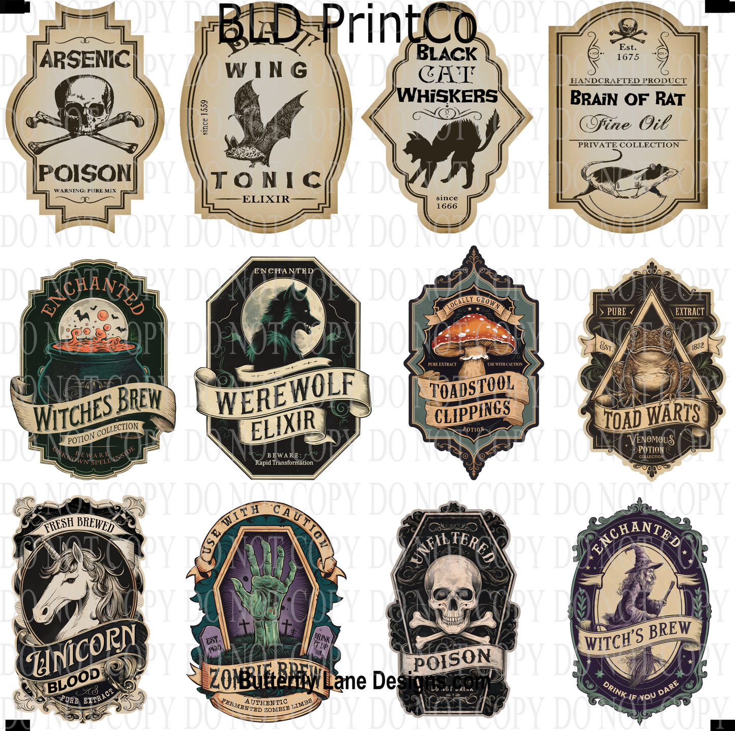 CAPS 13 Poison-Potions Labels-Set 3