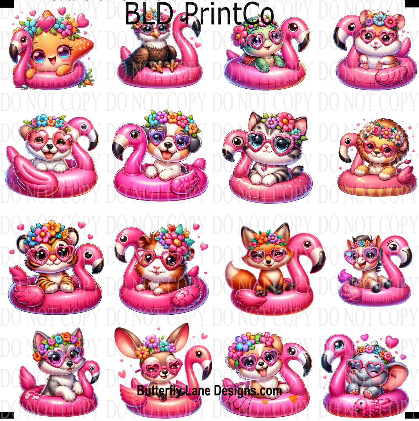 CAPS 32 Cute Animals in floaties- Set 5
