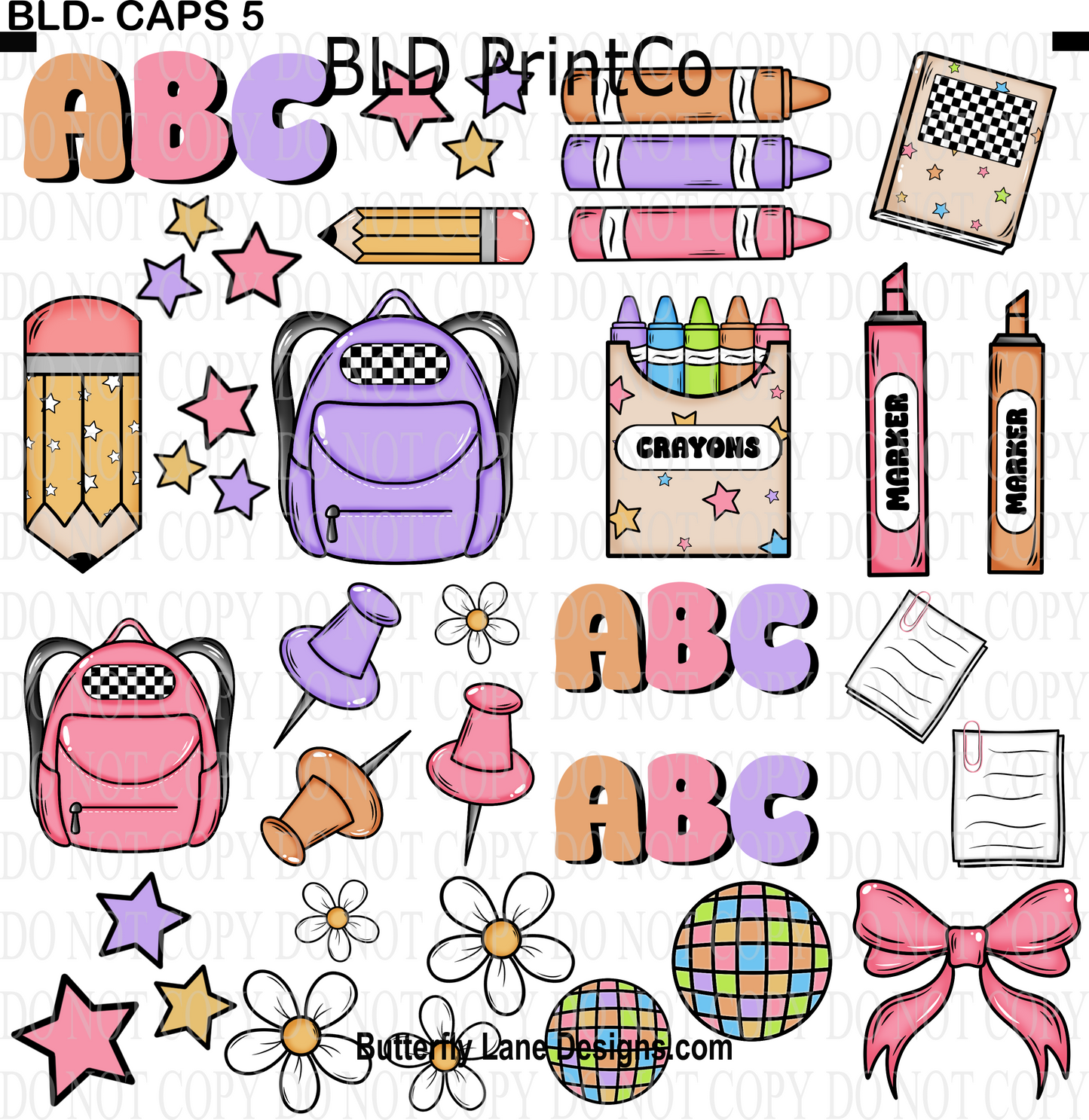 CAPS 5 Pink-Purple School Days-