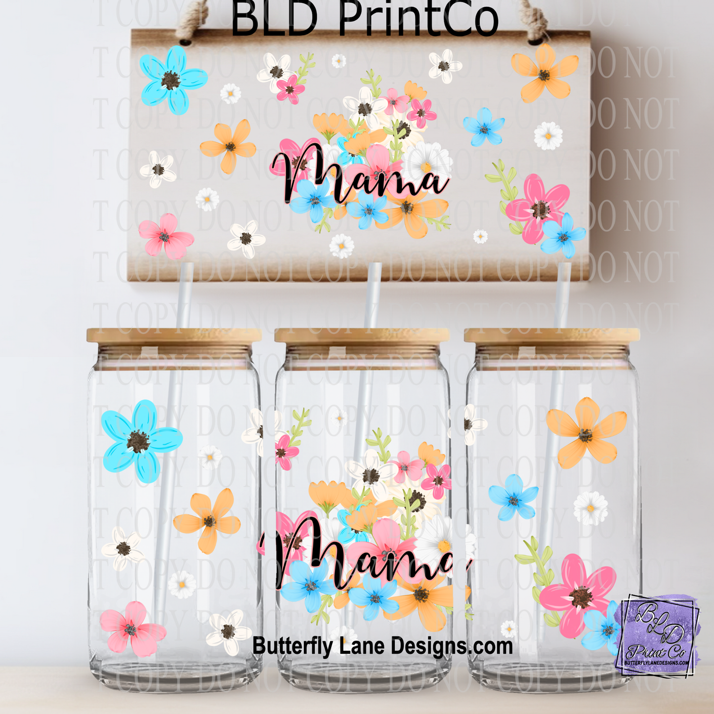 Mama Spring Florals | Vibrant Wildflower Garden Glass Wrap | L1012