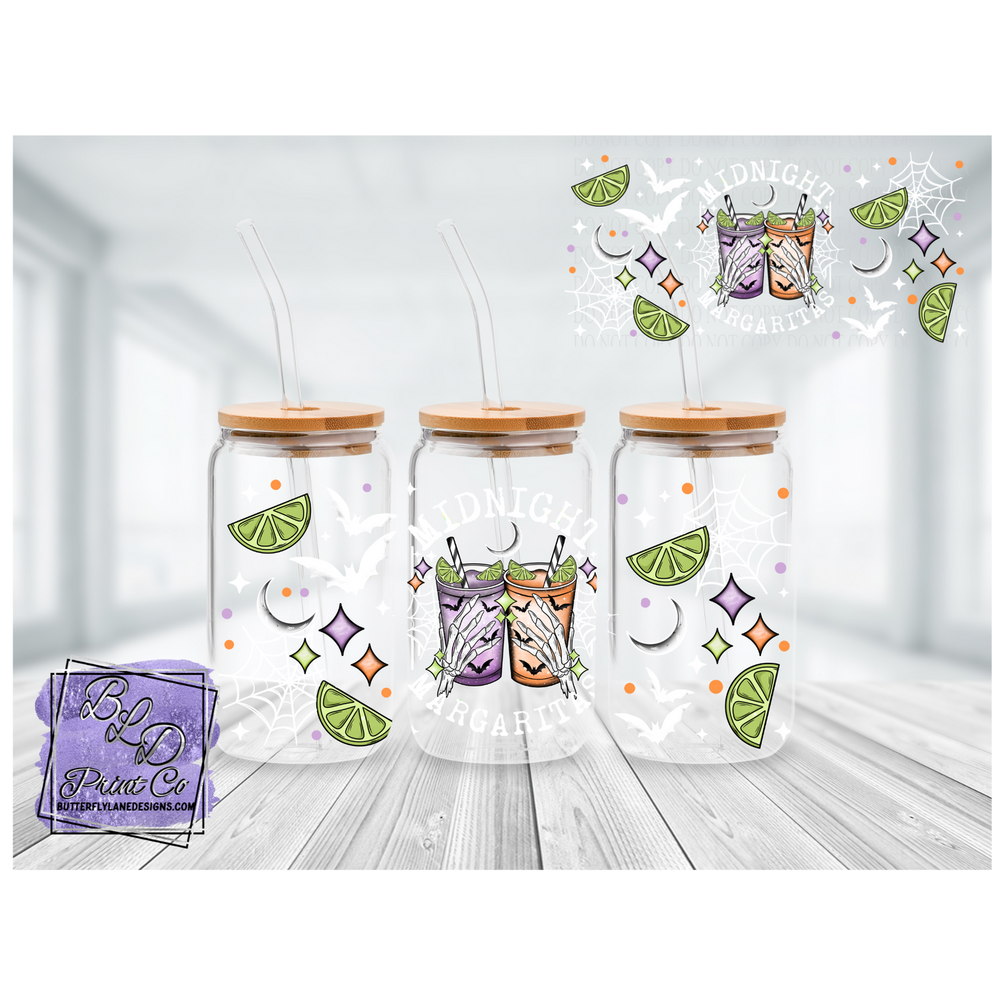 L29 Midnight Margaritas- White text- Libbey