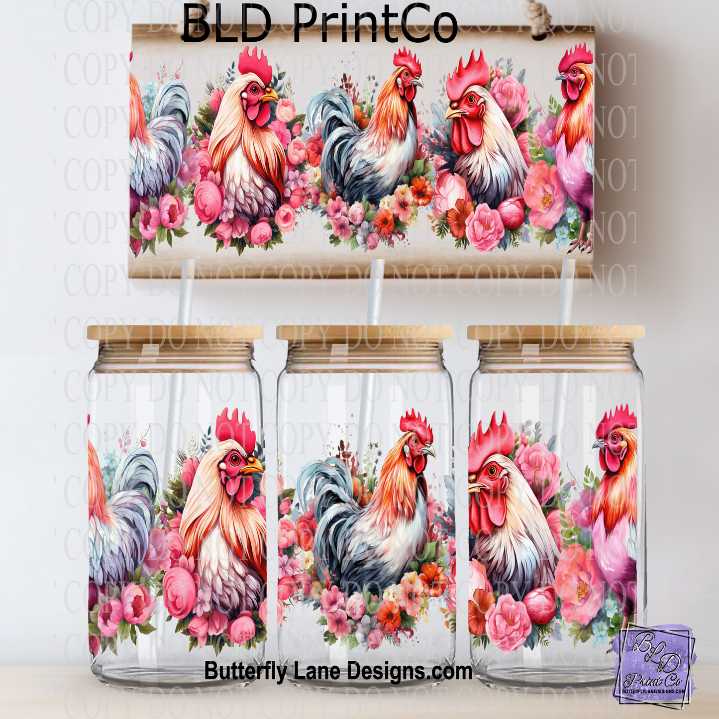 L473 Roosters and Florals