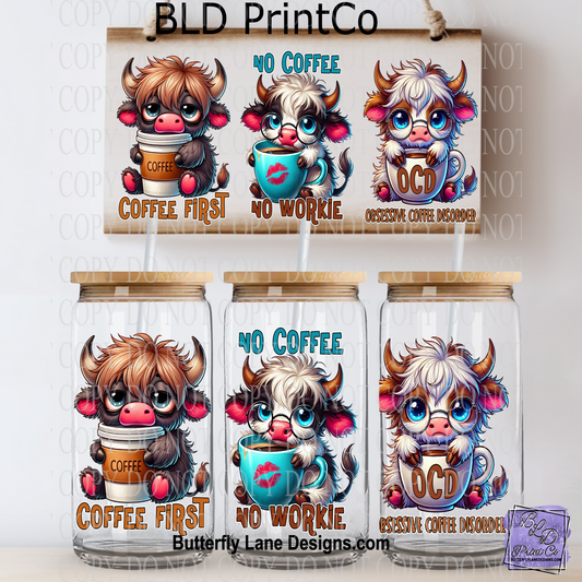 L474 Cute & Grumpy Coffee highland cows