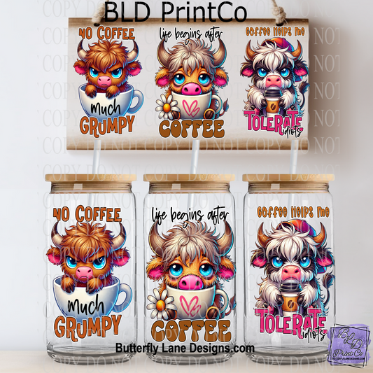 L476 Cute & Grumpy Coffee highland cows