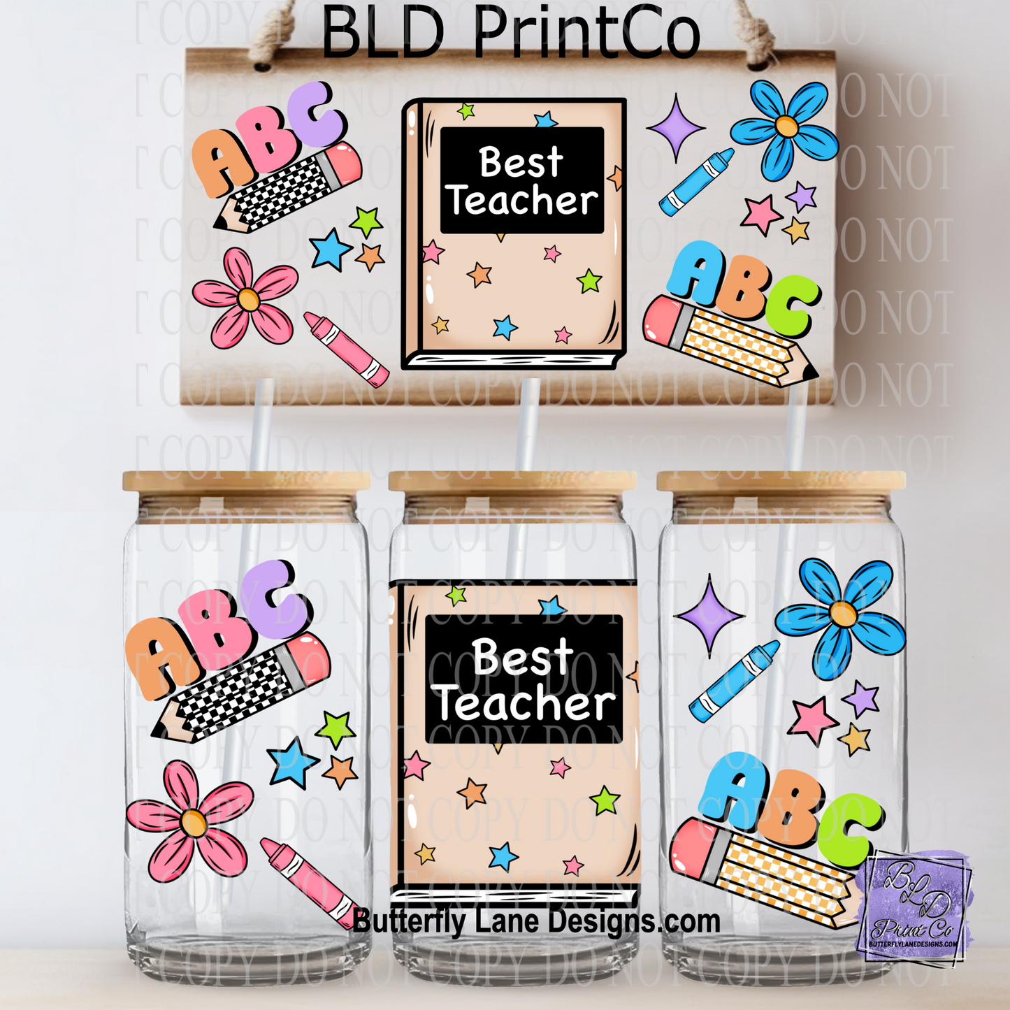 L620 Best teacehr-ABC- UV DTF Libbey wrap