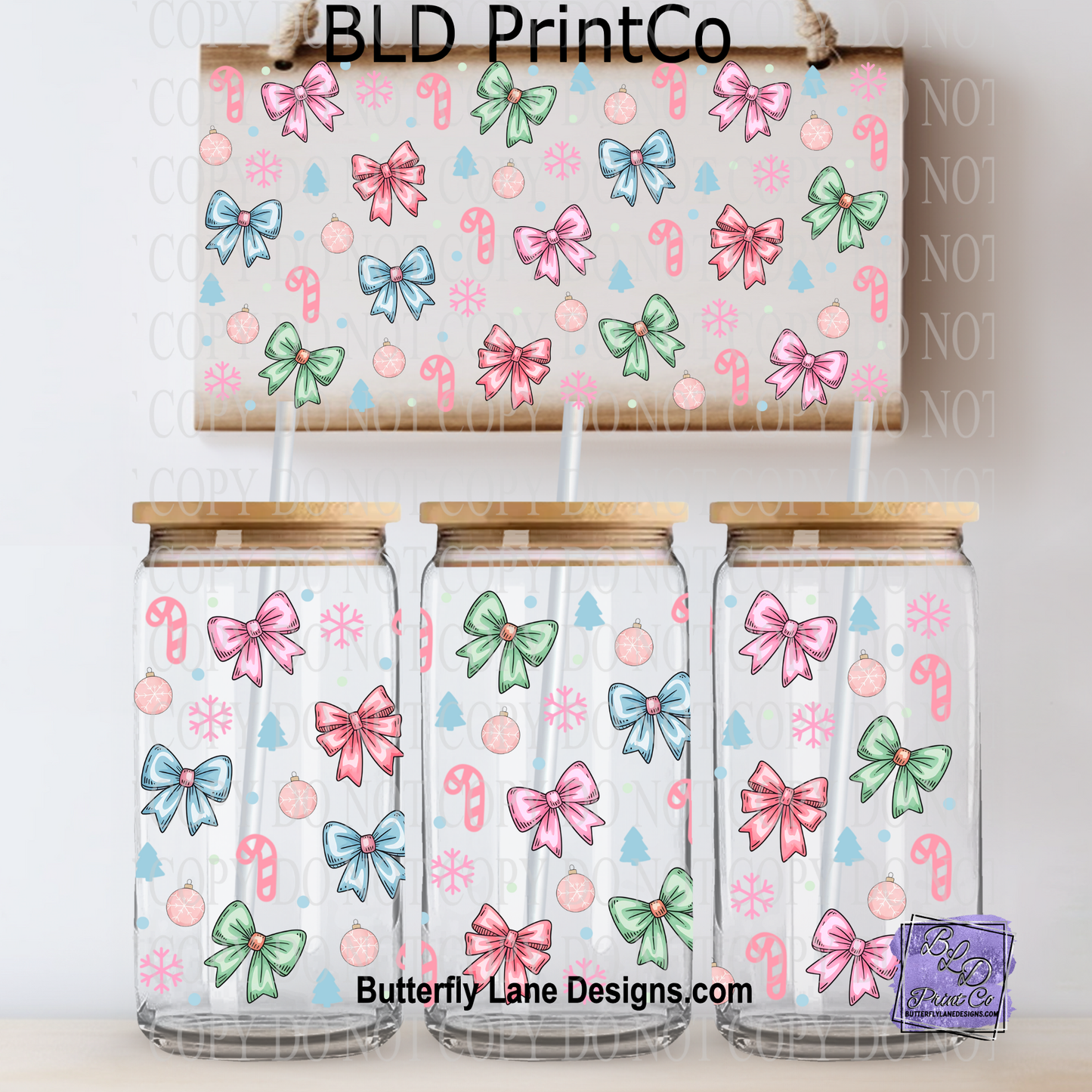 L780 Pastel Christmas bows & Elements