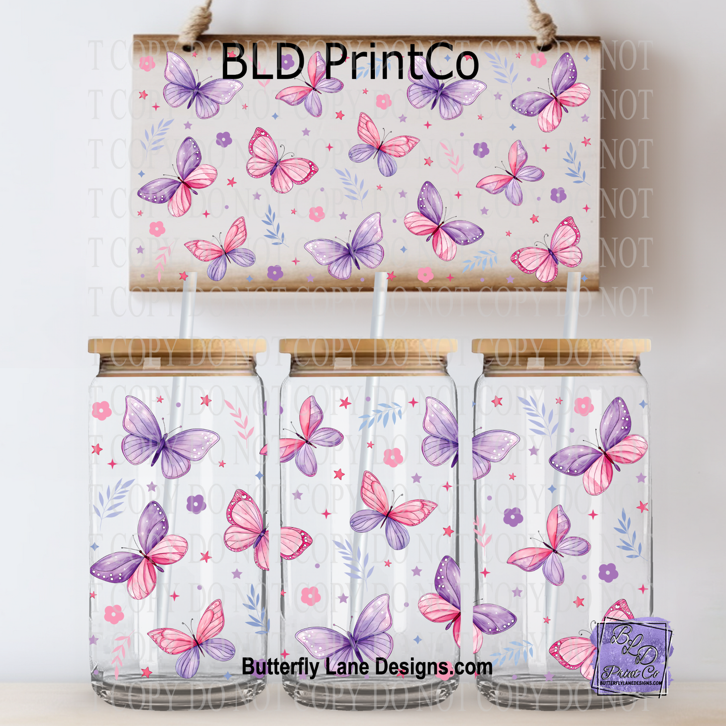 L828 Pink & Purple cute butterflies