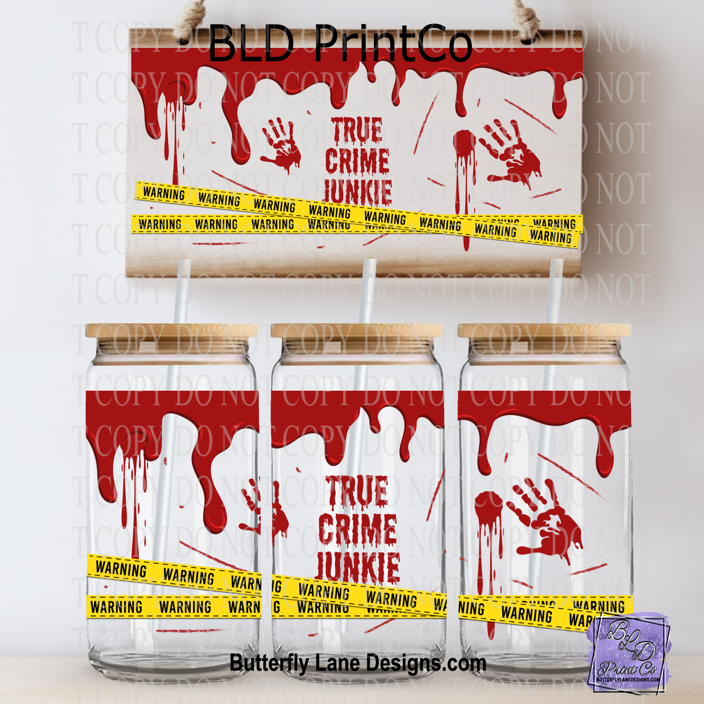 True Crime Junkie | Blood Drips & Warning Tape | L990