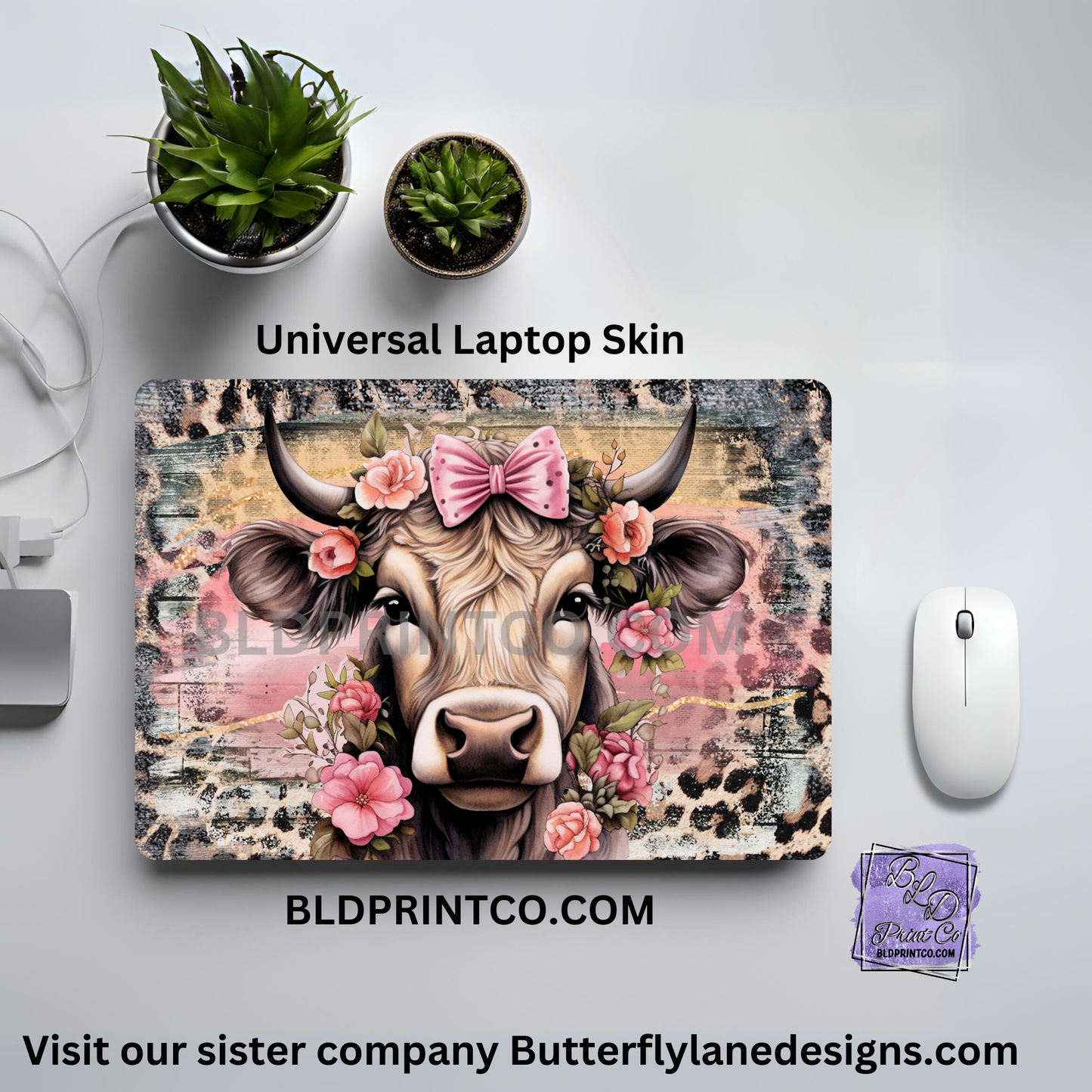 LS108 Heifer with Pink florals and cheetah print