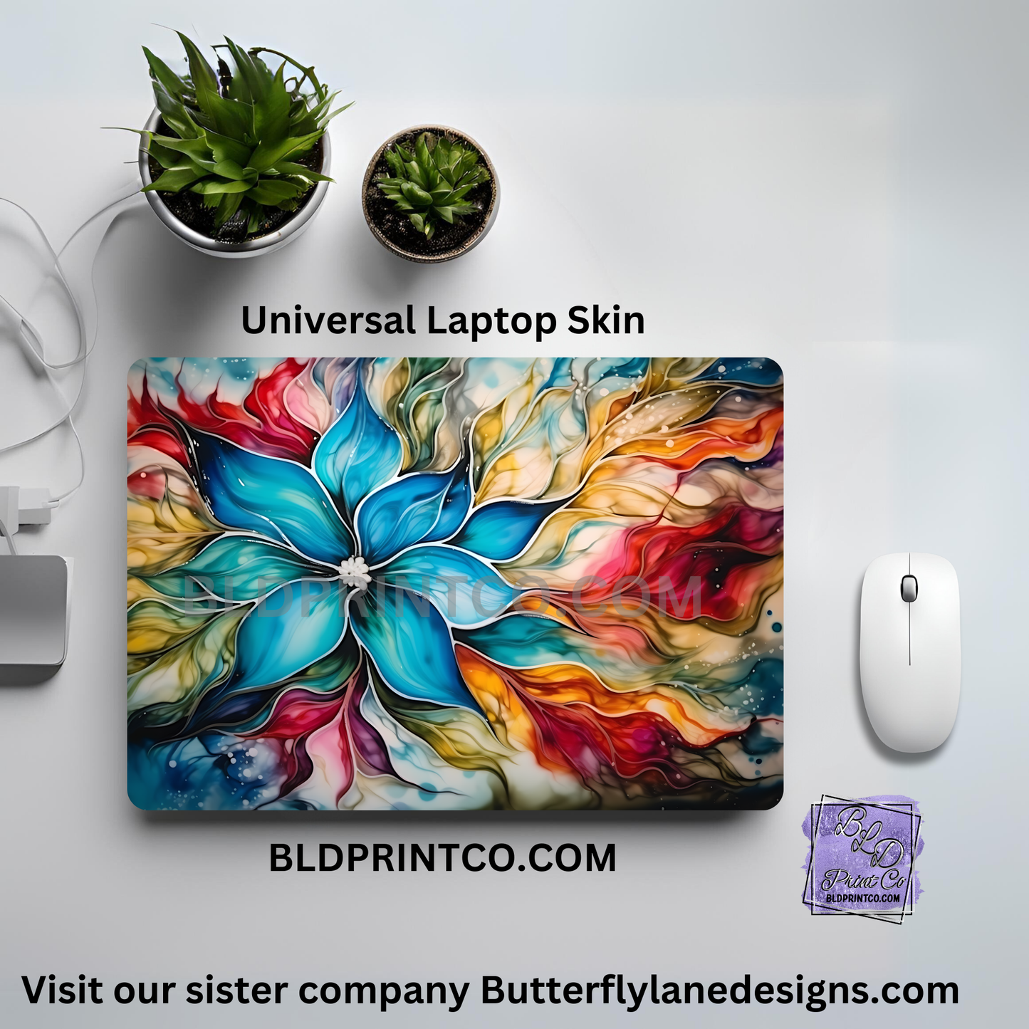 LS123 Floral with watercolor effect