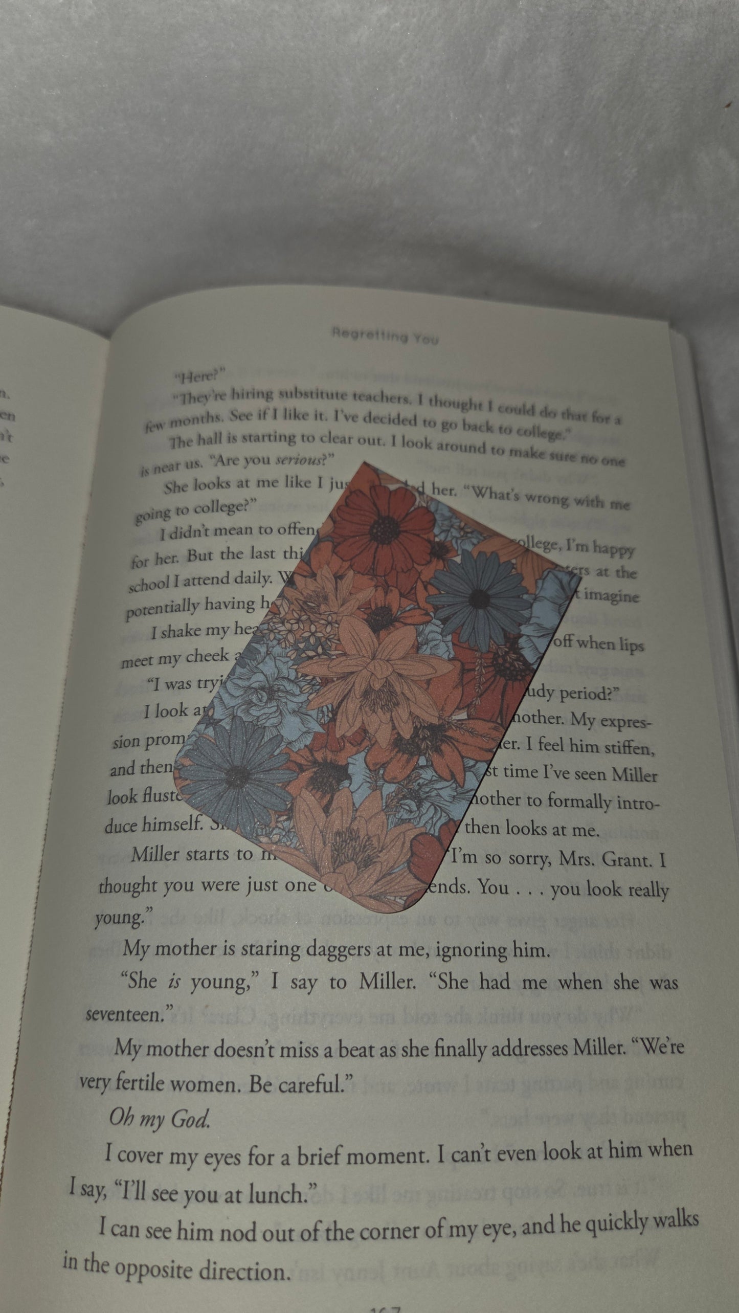 Soft vintage Floral Magnetic Bookmark  BM24