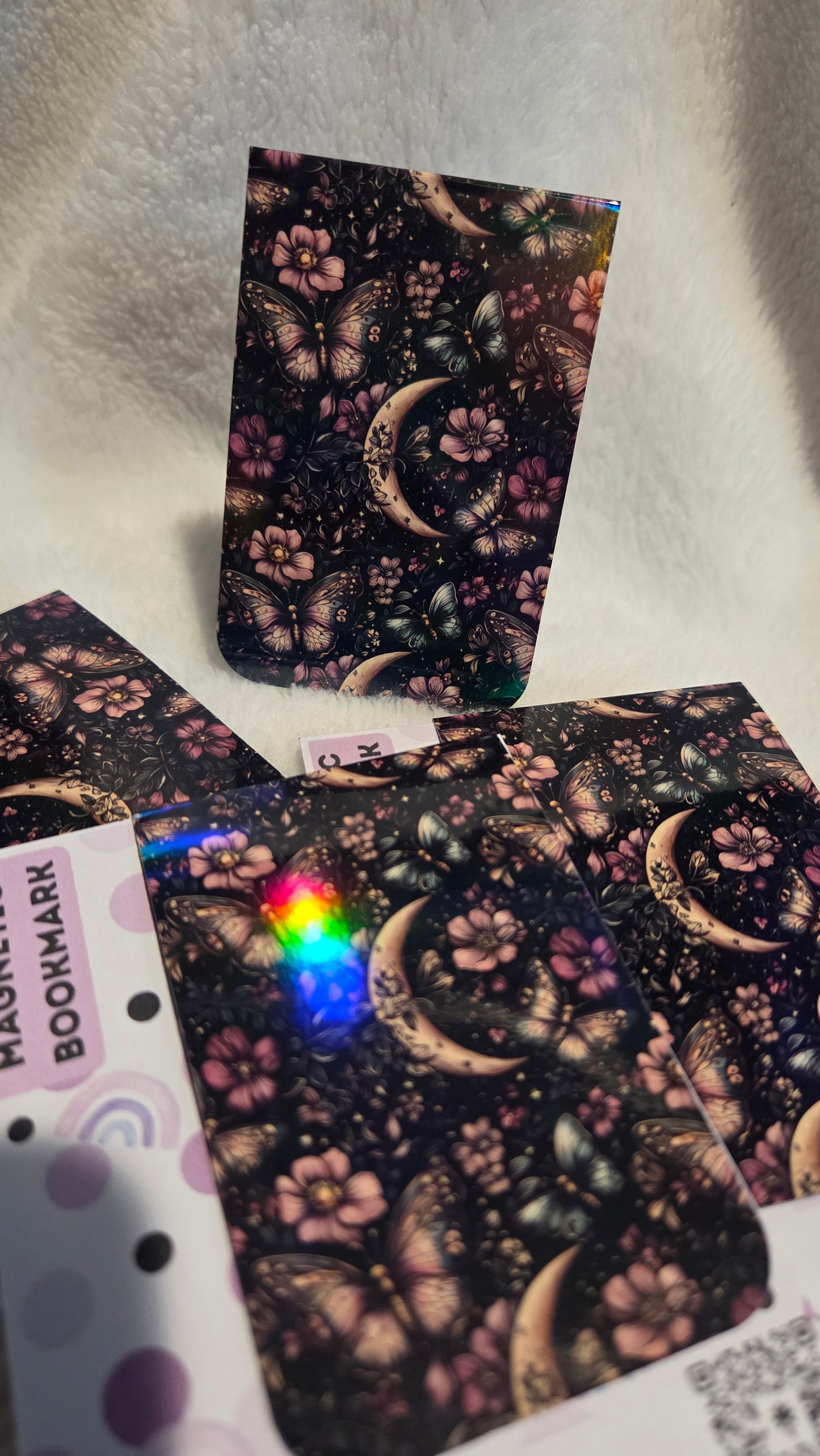 Celestial Moth & Moon Holographic Magnetic Bookmark-BM18