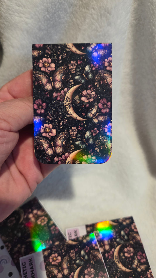 Celestial Moth & Moon Holographic Magnetic Bookmark-BM18
