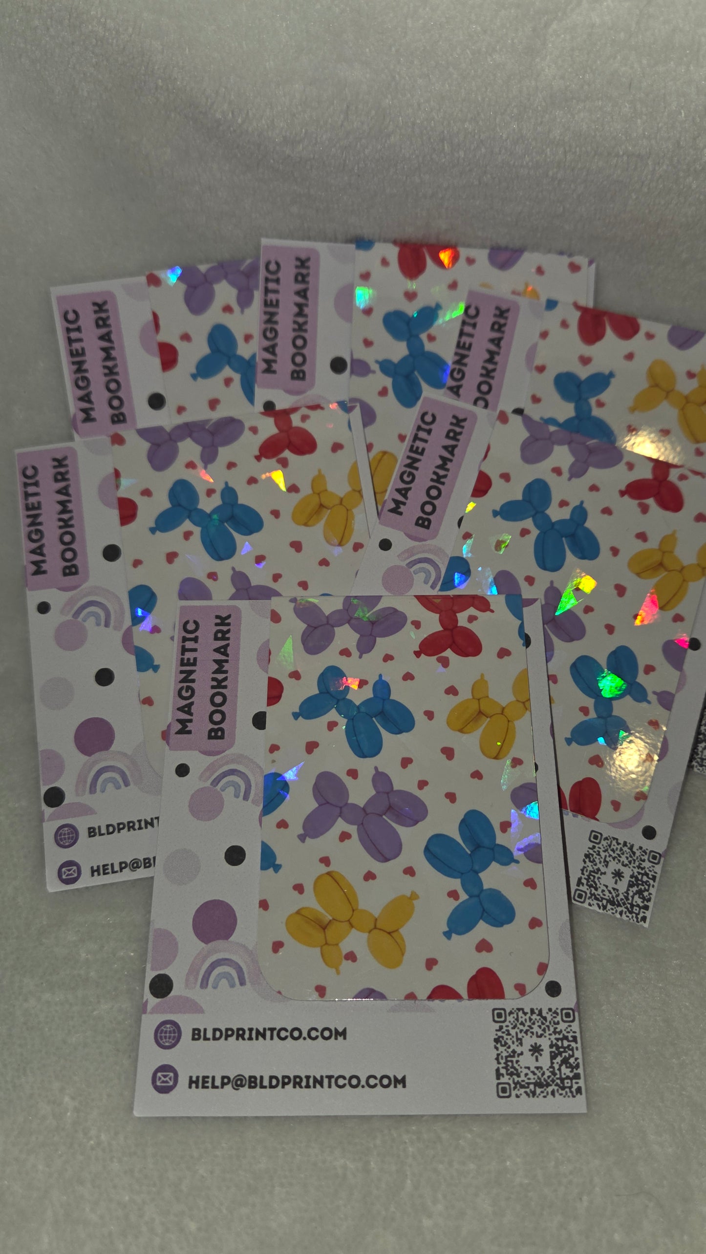 Holographic Balloon Dog Magnetic Bookmark   BM 26
