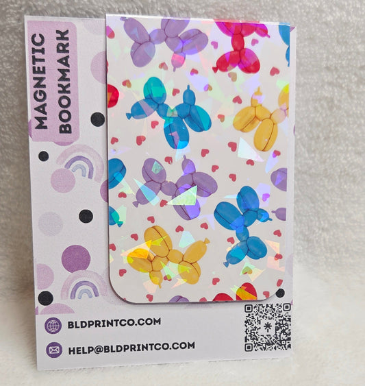 Holographic Balloon Dog Magnetic Bookmark   BM 26