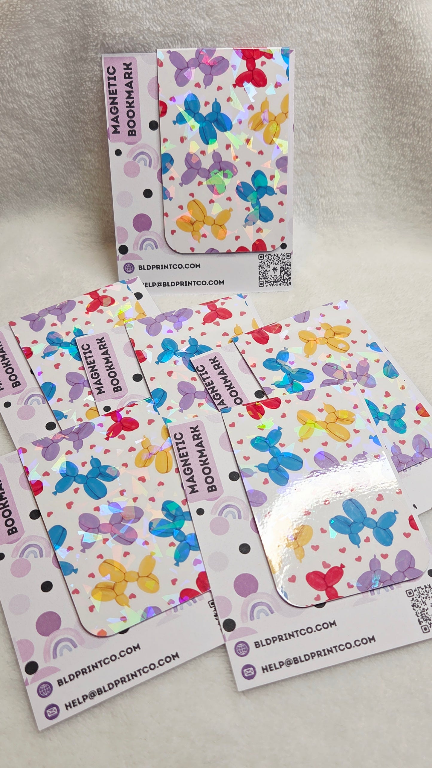 Holographic Balloon Dog Magnetic Bookmark   BM 26