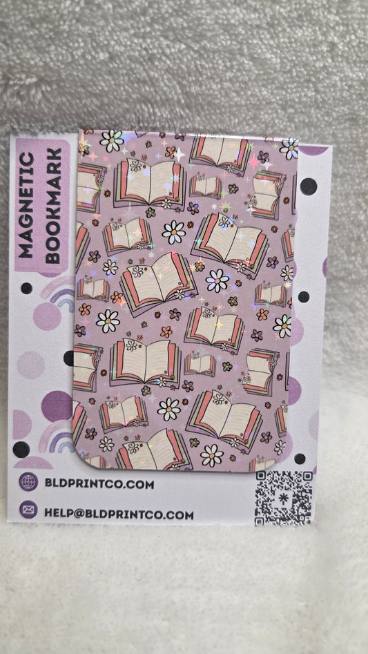 Open Books & Blooms  Magnetic Bookmark BM 27