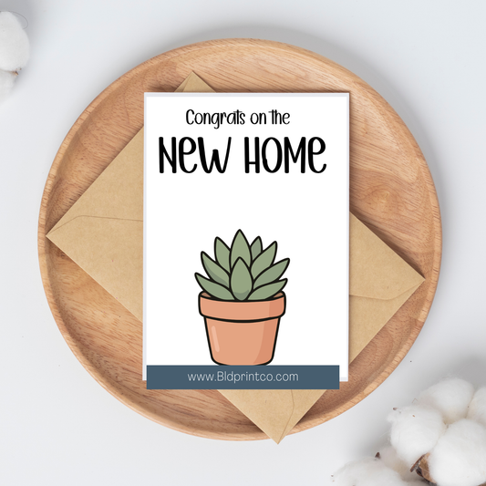 New Home:  Succulent & Ghost Card | C42