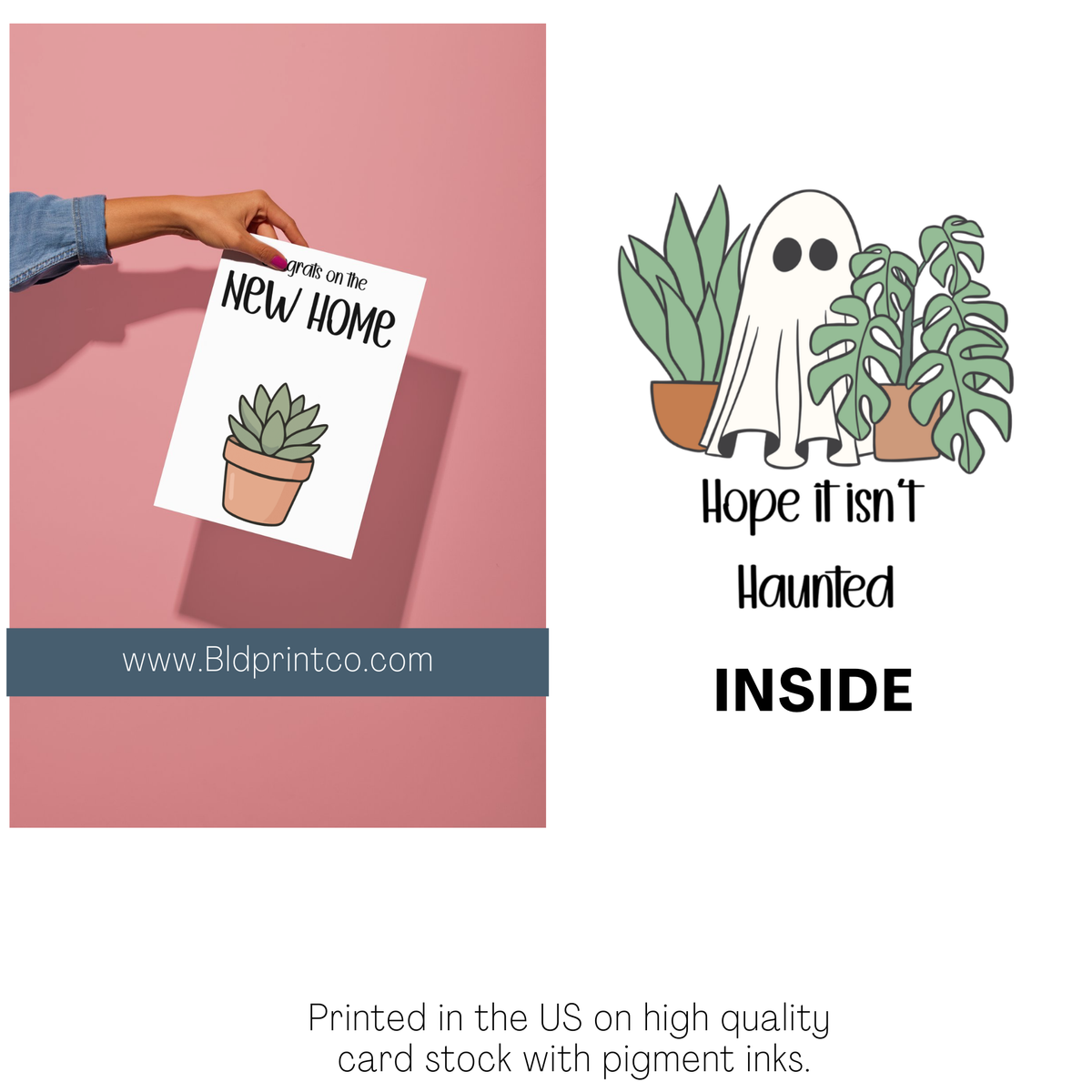 New Home:  Succulent & Ghost Card | C42