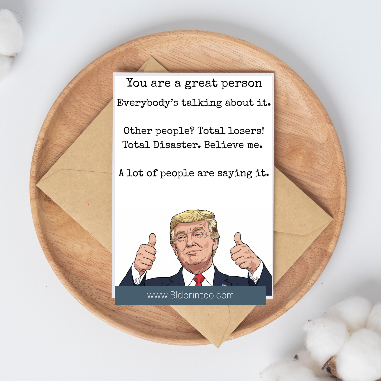 Funny Trump "Great Person" Card | Trump Parody Greeting Card | C0046