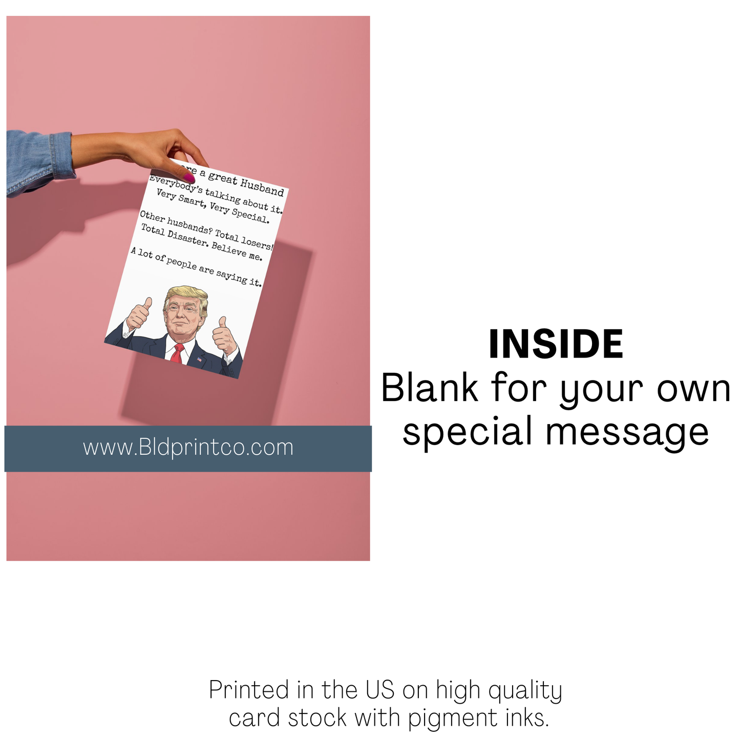 Funny Trump Husband Anniversary-Birthday | "Great Husband" Parody Greeting Card | C0048