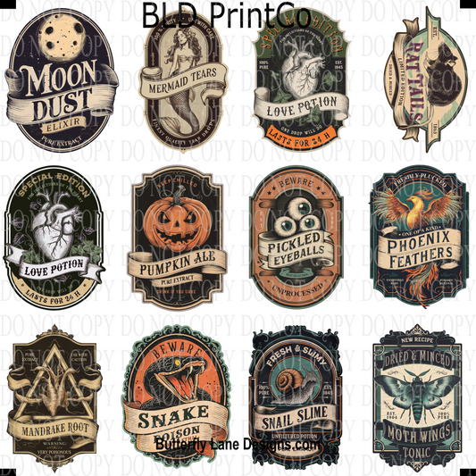 CAPS 13 Poison-Potions Labels-Set 2-