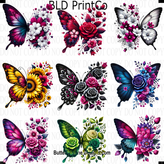 CAPS 15 Floral Butterflies-Set 1