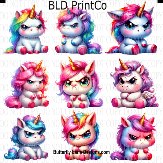 CAPS 19 Grumpy Unicorns-Set 1