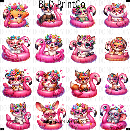 CAPS 32 Cute Animals in floaties- Set 5
