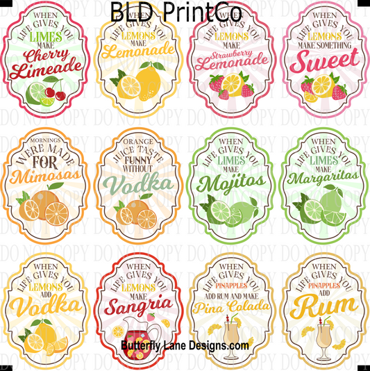 CAPS 37 Drink Labels-Liquors