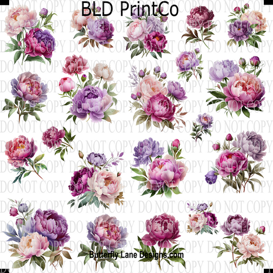 CAPS 40 Shades of Pink florals -UV DTF