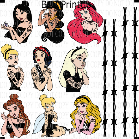 CAPS 44 Tattooed Bad Girl Princesses