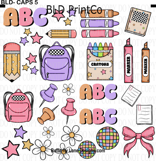 CAPS 5 Pink-Purple School Days-