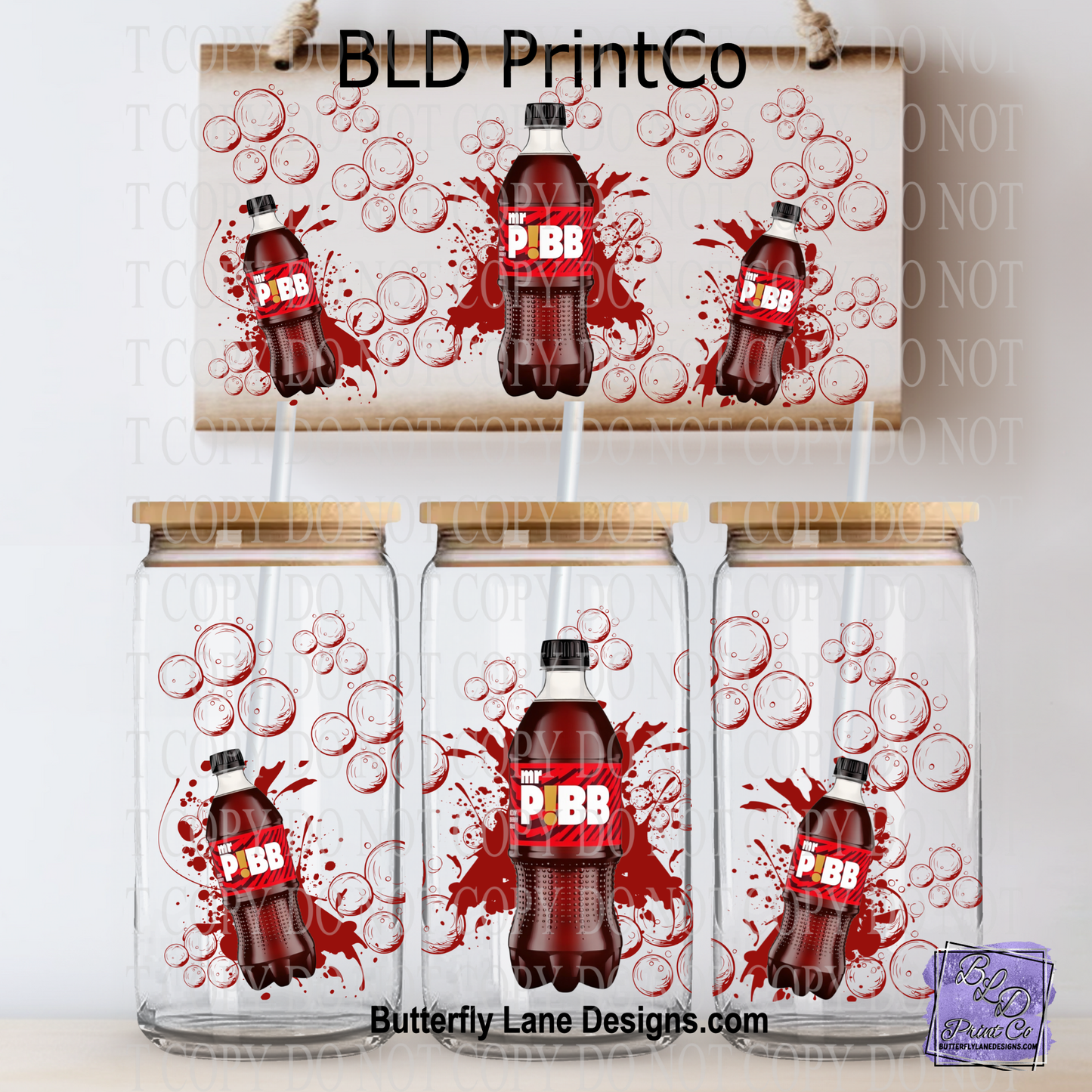 Mr. Soda Bottle | Red Splatter & Bubbles | L1021