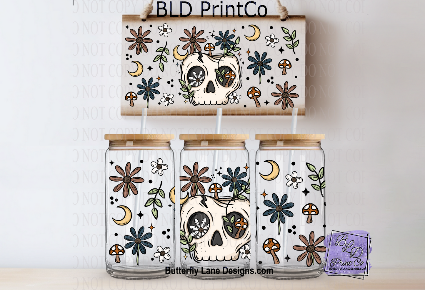L319 Floral Skull-