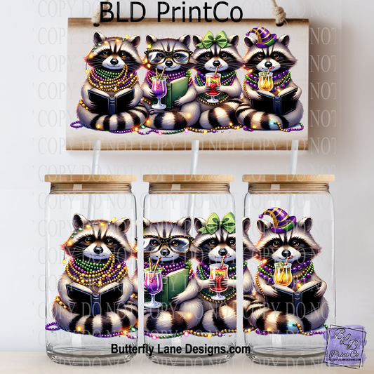 L436 Reading Mardi Gras Racoons