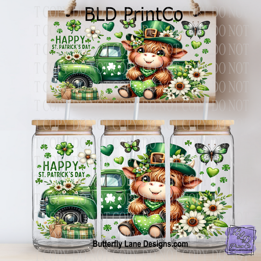L933 St.Patricks Day Highland Cow