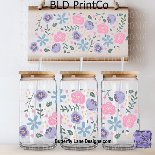 Pastel Floral Bouquet | Pink Purple & Blue Spring Flowers | L989