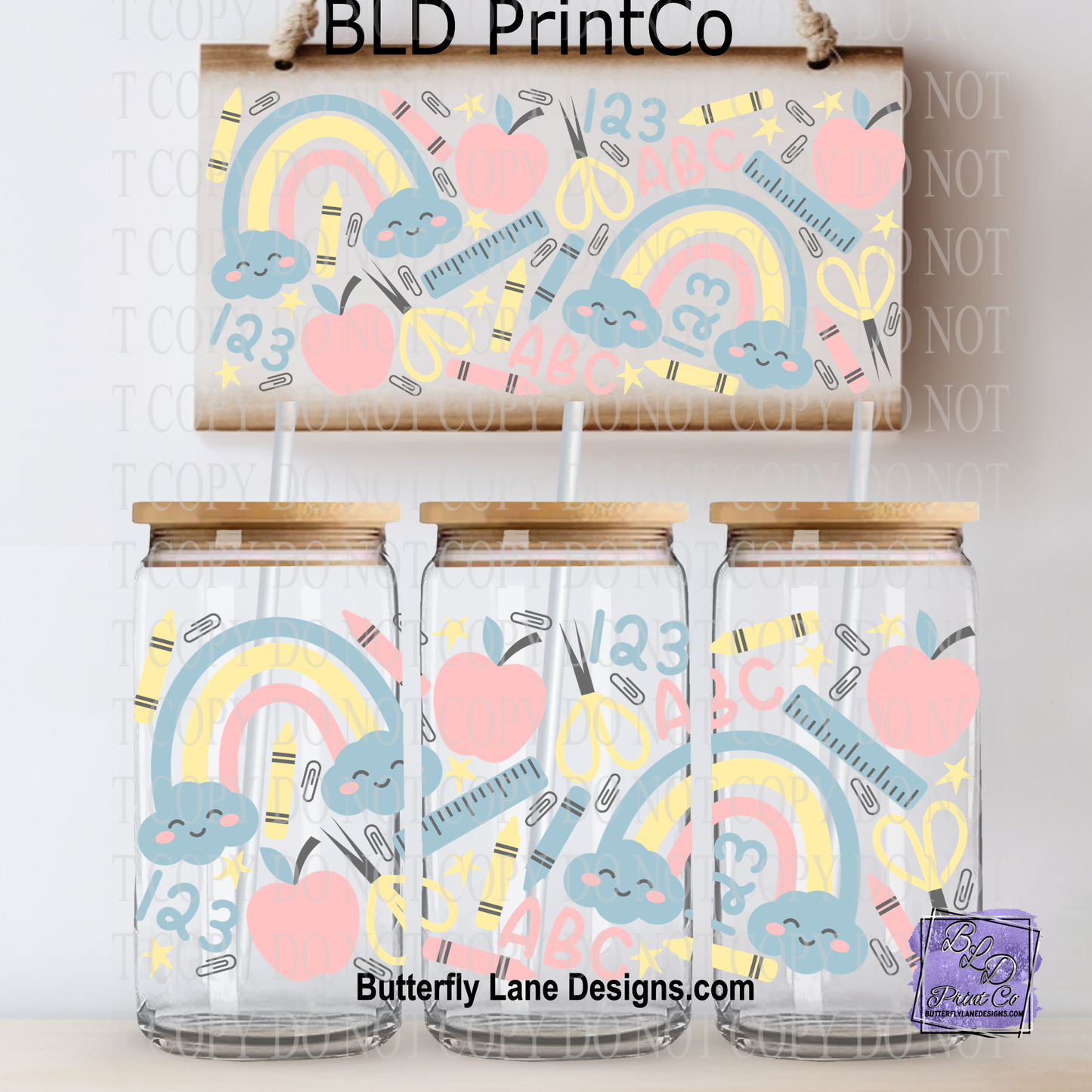 Pastel School Rainbow | Soft ABC 123 & Supplies | L995