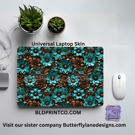LS012 Turquoise and Brown 3d style wood