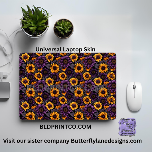 LS018 Purple Black and yellow Goth style Sunflowers