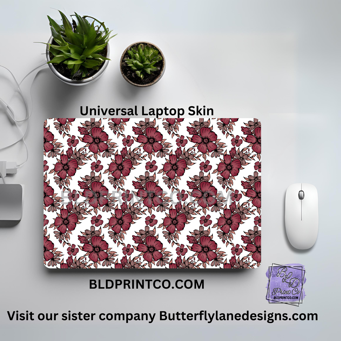 LS071 Burgundy Florals