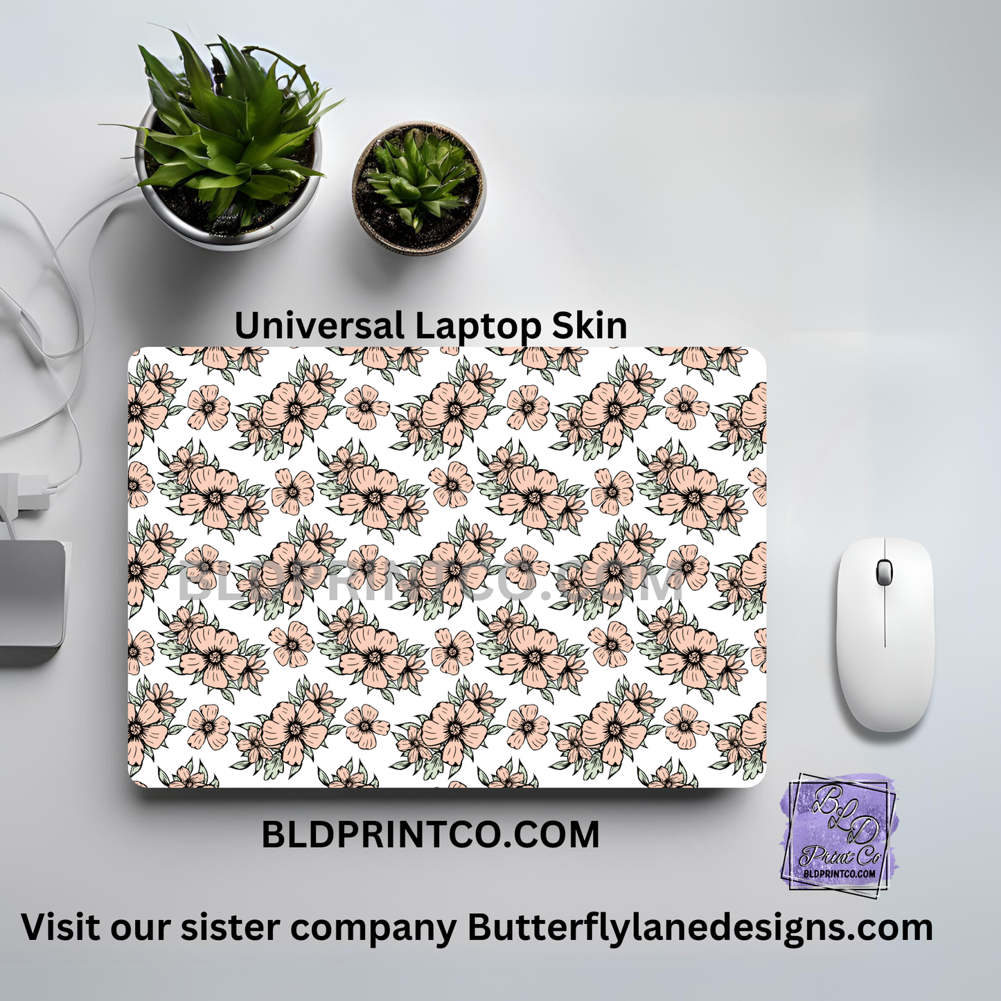 LS073 Peachy light pink florals