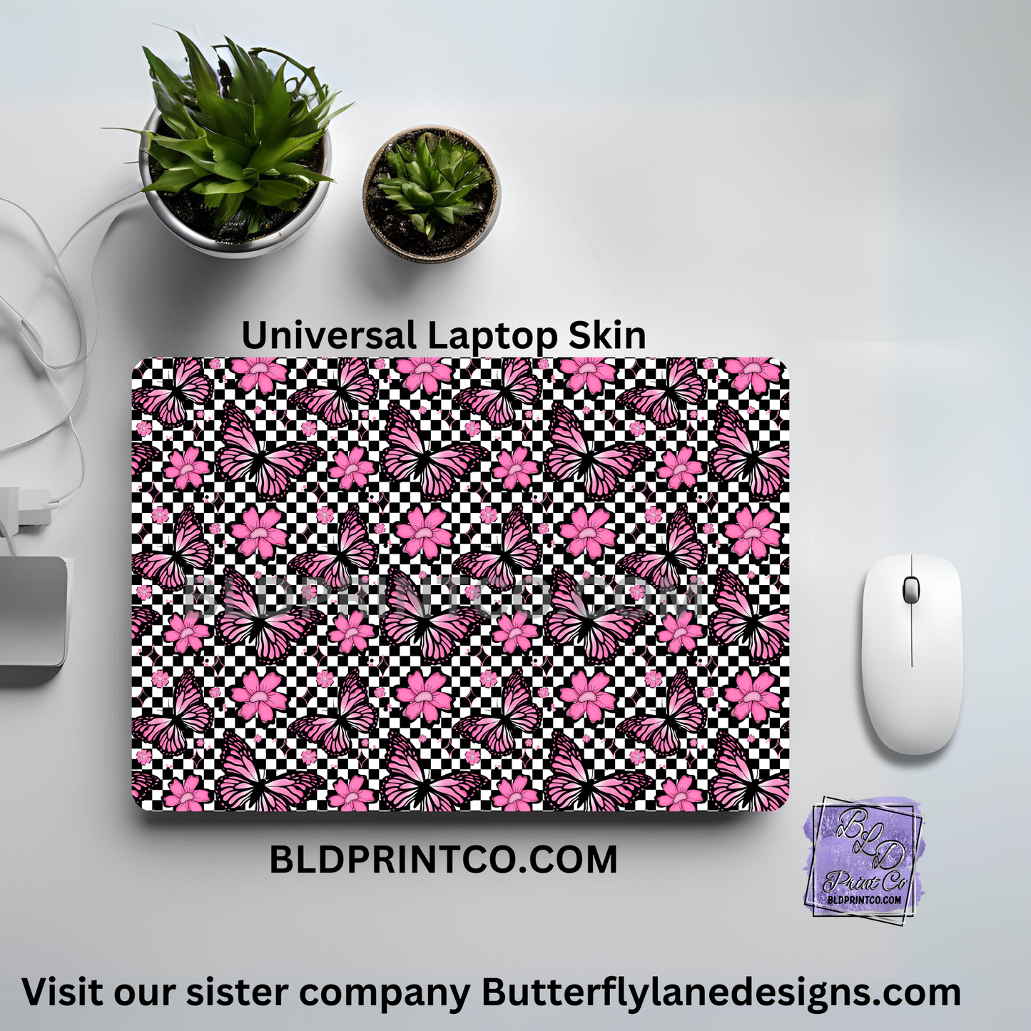 LS075 Retro Pink butterfly and florals-BLD Exclusive