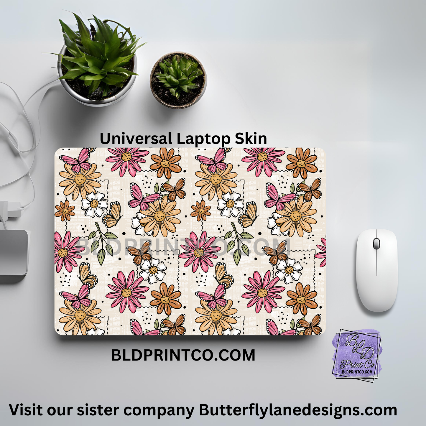 LS078 Fun Spring floral stamp Large tile