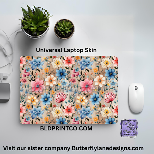 LS099 Wood Grain and soft pastel florals