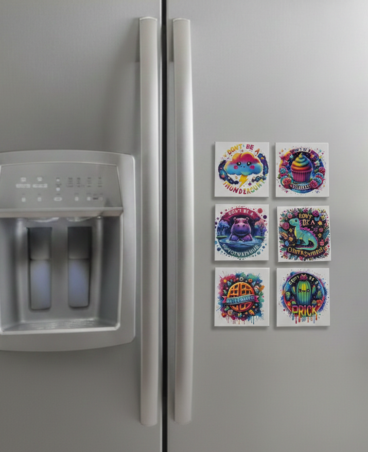 Snarky & Cute Hard Magnets | Cute but Rude 2.5" Fridge Decor | Funny Profanity Magnets